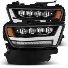 Load image into Gallery viewer, AlphaRex 19-20 Ram 1500HD NOVA LED Proj Headlights Plank Style Gloss Blk w/Activ Lght/Seq Signal/DRL Headlights AlphaRex
