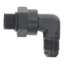 Load image into Gallery viewer, DeatschWerks 6AN ORB Male Swivel to 90-Degree 6AN Male Flare - Anodized Matte Black Fittings DeatschWerks

