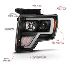 Load image into Gallery viewer, ANZO 2009-2013 Ford F-150 Projector Light Bar G4 Switchback H.L.Black Amber Headlights ANZO
