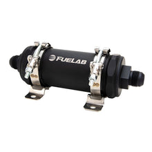 Load image into Gallery viewer, Fuelab PRO Series In-Line Fuel Filter (10gpm) -10AN In/-12AN Out 6 Micron Fiberglass - Matte Black Fuel Filters Fuelab
