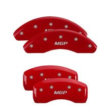 Load image into Gallery viewer, MGP 4 Caliper Covers Engraved Front &amp; Rear I-Vtec Red Finish Silver Char 2018 Honda Accord Caliper Covers MGP
