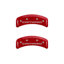 Load image into Gallery viewer, MGP 4 Caliper Covers Engraved Front &amp; Rear Gen 4/Camaro Red finish silver ch Caliper Covers MGP
