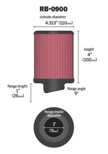 Load image into Gallery viewer, K&amp;N Universal Rubber Filter 3 inch 5 Degree FLG 4 1/2 inch OD 4 inch Height Air Filters - Universal Fit K&amp;N Engineering   
