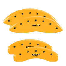 Load image into Gallery viewer, MGP 4 Caliper Covers Engraved Front &amp; Rear MGP Yellow Finish Black Char 2004 Cadillac Escalade EXt Caliper Covers MGP
