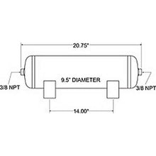 Load image into Gallery viewer, Firestone FIR9231 Firestone Air Tank 5 Gallon 9.5in. x 20.7in. Length (2) 3/8in. NPT 150 PSI Max - Black (WR17609231)
