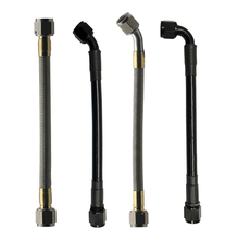 Load image into Gallery viewer, Fragola FRA384016 Fragola -8AN Hose Assembly Straight x 45 Degree Steel Nut 16in
