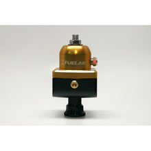 Load image into Gallery viewer, Fuelab FLB55501-5 Fuelab 555 Carb Adjustable FPR Blocking 4-12 PSI (1) -8AN In (2) -8AN Out - Gold
