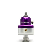 Load image into Gallery viewer, Fuelab FLB55501-4 Fuelab 555 Carb Adjustable FPR Blocking 4-12 PSI (1) -8AN In (2) -8AN Out - Purple
