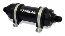 Load image into Gallery viewer, Fuelab FLB85802-1 Fuelab 858 In-Line Fuel Filter Long -10AN In/Out 10 Micron Fabric w/Check Valve - Black
