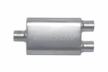 Load image into Gallery viewer, Gibson gibBM0110 Gibson MWA Superflow Center/Dual Oval Muffler - 4x9x14in/3in Inlet/3in Outlet - Stainless
