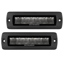Load image into Gallery viewer, Go Rhino GOR750300621FBF Go Rhino Xplor Blackout Series Sixline LED Flood Light Kit (Flush Mount) - Blk (Pair)
