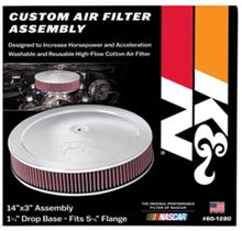 Load image into Gallery viewer, K&amp;N Engineering KNN60-1280 K&amp;N 14in Red Custom Air Cleaner Assembly - 5.125in ID x 14in OD x 2.75in H x 1.25in Drop Base

