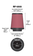 Load image into Gallery viewer, K&amp;N Engineering KNNRF-1015 K&amp;N 6 inch OD-Base 4 1/2 inch OD-Top 7 Inch H Round Tapered Universal Air Filter
