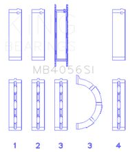Load image into Gallery viewer, King Engine Bearings KINGMB4056SI0.25 King 97-07 Ford 2.5L/2.9L/3.0L (Size 0.25) Main Bearing Set
