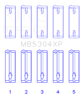 King Engine Bearings KINGMB5304XPSTDX King Mazda B6/B6-T/ZM/B3/B5 Main Bearing Set - Size STDX