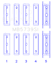 Load image into Gallery viewer, King Engine Bearings KINGMB5739SI King Subaru EJ20/EJ22/EJ25 Bi-Metal Silicon Aluminum Main Bearing Set - Size +.002mm
