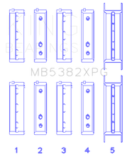 Load image into Gallery viewer, King Engine Bearings KINGMB5382XPG0.5 King Subaru EJ20/EJ22/EJ25 (For Thrust in #5 Position) Tri-Metal Perf Main Bearing Set - Size +0.5mm
